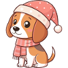 Chien beagle Noël