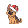 Dog Christmas Cartoon Hat Red
