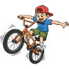 BMX Boy Cartoon Bike Stunt