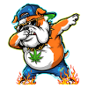 Dabbing Bulldog Street Art Cannabis Design