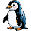 Comic Penguin Blue Tone