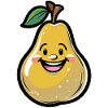 Happy Pear Kawaii Cartoon