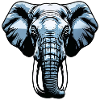 Blue Elephant Head Vector