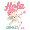 Hallo Gewaltfee - Pinker Engel mit Waffe