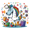 Bunter Einhorn Partychaos
