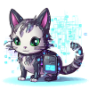 Cybercat Neon Pixel Magic