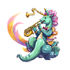 Saxophon Unicorn Neonstil