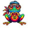 Hippie Frog 70s 1970s 60s Party