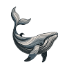Line whale: Blue whale design