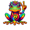 Hippie Frog 70s 1970s 60s Party