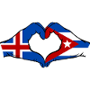 Cuba Island Flag Hands Heart