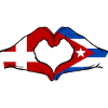 Denmark Cuba Flag Hands Heart