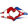 Denmark Cuba Flag Hands Heart
