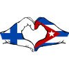 Finland Cuba Flag Hands Heart