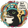 Coffee Time Cat with Hat