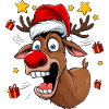 Funny Reindeer Red Nose Funny Crazy