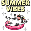 Summer Vibes Relaxing Cow