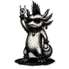 Punk Rock Axolotl with Mohawk