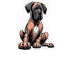 Parle au Paw Great Dane