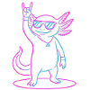 Cool Rock Axolotl With Sunglasses