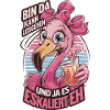 Party Flamingo Slogan Motif with Cocktail