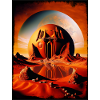 Red Moon Temple Desert Sphere