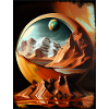 Planetary Globe Desert Landscape