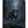 Wolf Nachts im Nebelwald