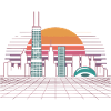 Neon Skyline Sunset