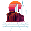 Neon Skyline Meets Ancient Columns - Athens