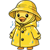Cute Cartoon Duck Rain Weather Water