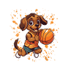 Basketball Dog Cartoon Design
