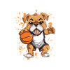 Basketball Bulldog in Comic Style