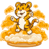 Tiger on a cloud of cheese