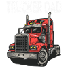 Trucker Dad Red Truck Graphic