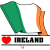 Drapeau irlandais avec cœur