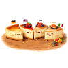 Cheese Cake Pieces with Fruits