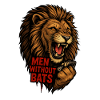 Lion with lettering Men Without Bats