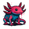 Neon Axolotl Splash