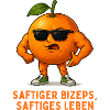 Juicy orange with sunglasses