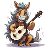 Donkey with Guitar – Street Musician