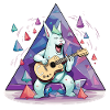 Crystal Bunny with Guitar