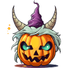 Halloween-Kürbis mit Hörnern