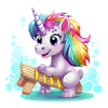 Regenbogen Einhorn Schlitten