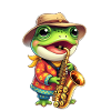 Aesthetic Frog Playing Saxophone
