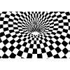 Tunnel à damier hypnotique