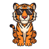 Tiger illustration with sunglasses
