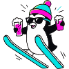 First slope, then party. Party Penguin.
