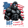 Gorille musclé avec drapeau