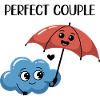 Cute Cloud And Umbrella Friendship Illustration